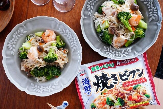 海鮮味焼きビーフン 永谷園 ブロッコリー料理