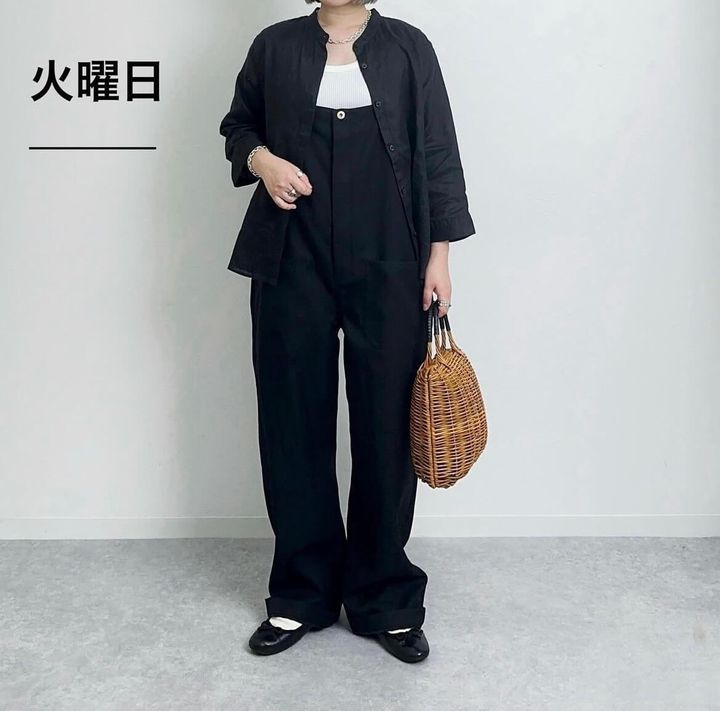 無印良品_リネン洗いざらしスタンドカラー七分袖ブラウス_4