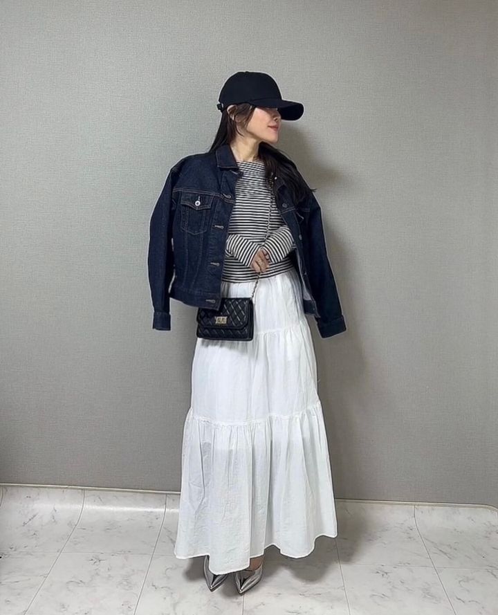 ユニクロ_クリンクルコットンティアードスカート_2