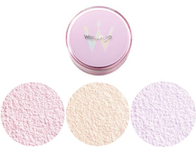 ウォンジョンヨ『フィクシングブラーパウダー N』左から「01 プレーンピンク」「02 プレーンベージュ」「03 プレーンラベンダー」