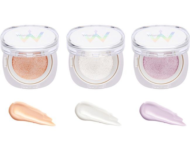 ウォンジョンヨ『トーンアップ フィルタークッション』左から：「01シャインピンク」「02シャインホワイト」「03シャインラベンダー」