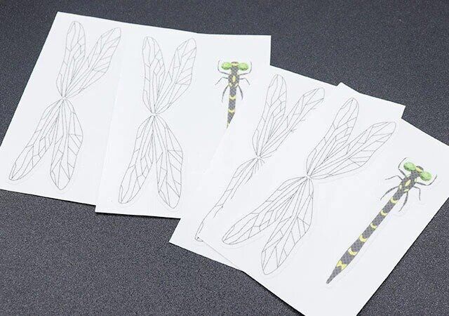 ダイソーの虫よけシール（とんぼ、4枚）のセット内容