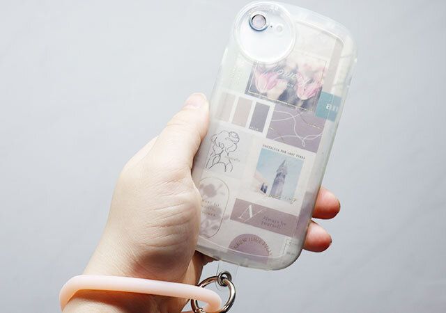 ダイソーのシリコーンハンドストラップ（ハート）はスマホの落下防止に便利