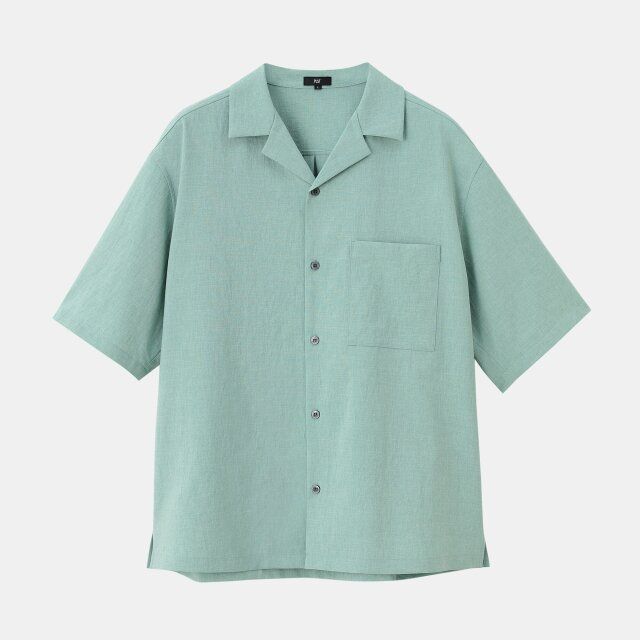 PLSTのメンズのオープンカラーシャツ