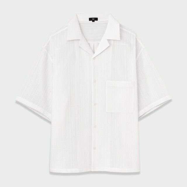 PLSTのメンズのオープンカラーシャツ