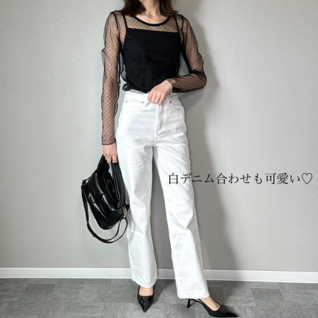 しまむら「ドットチュールPOコーデの女性２」