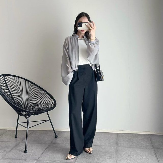 Bonjour Sagan「シアーブルゾンコーデの女性３」