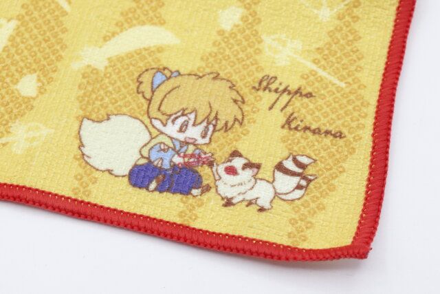 ダイソーの犬夜叉ミニハンカチタオルの黄色のデザイン