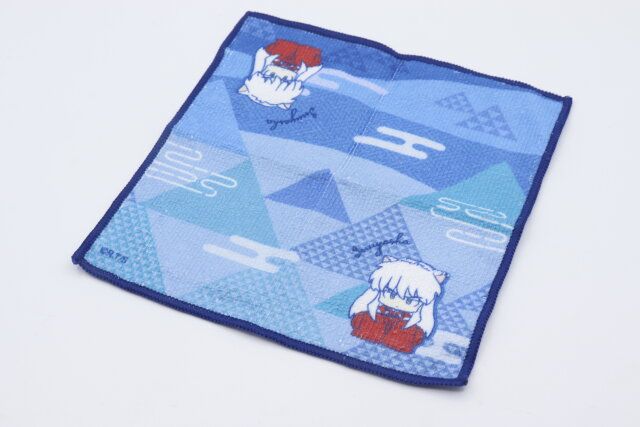 ダイソーの犬夜叉ミニハンカチタオルの青色