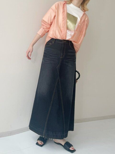 初夏のシアーシャツコーデ