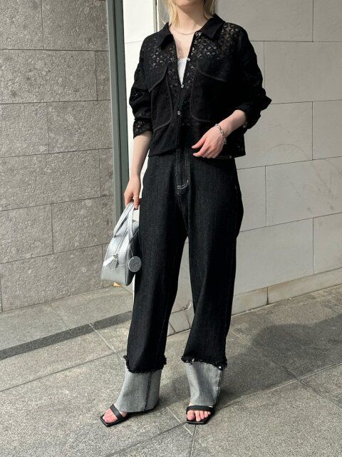 初夏のシアーシャツコーデ