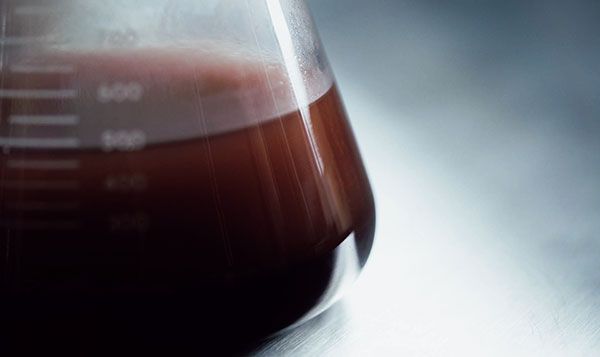 ビーカーに入った液体／発酵イメージ