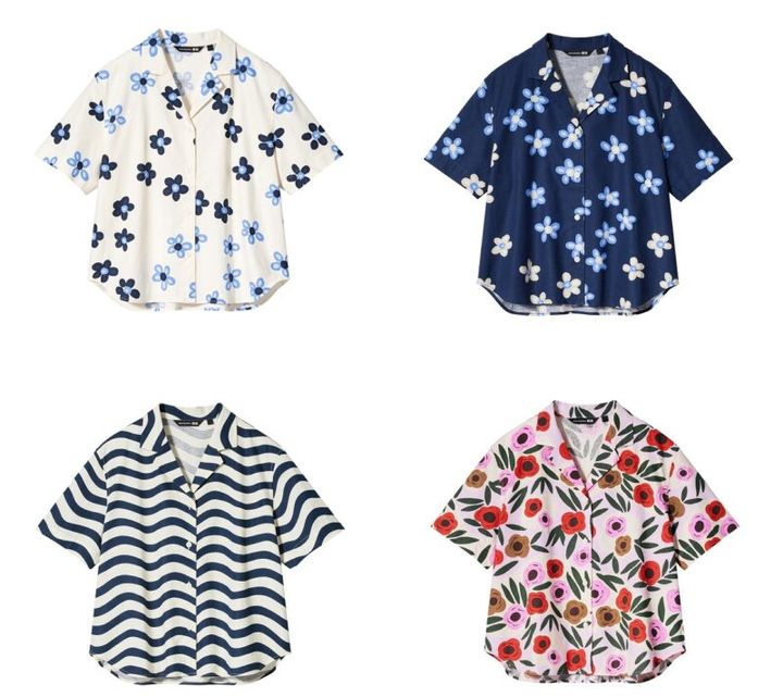 ユニクロ×マリメッコ 2024 オープンカラーシャツ