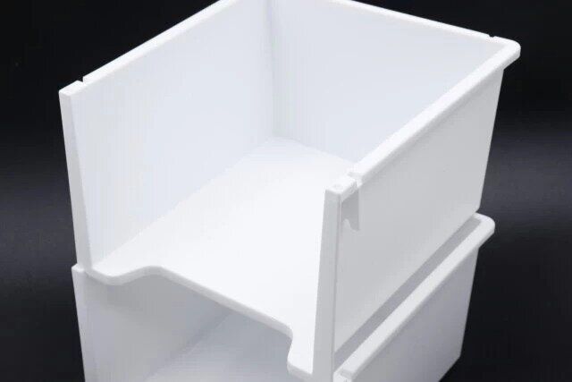 ダイソーの積み重ねマルチラック01 ホワイトを2つ積み重ねた様子