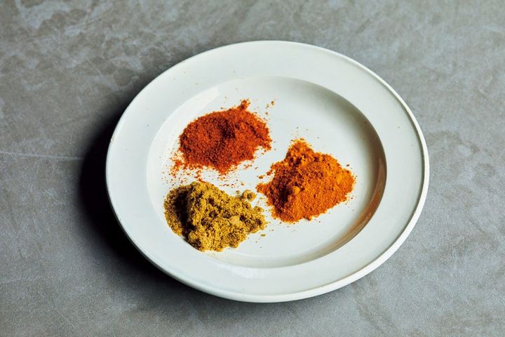 コリアンダー、ターメリック、チリペッパー