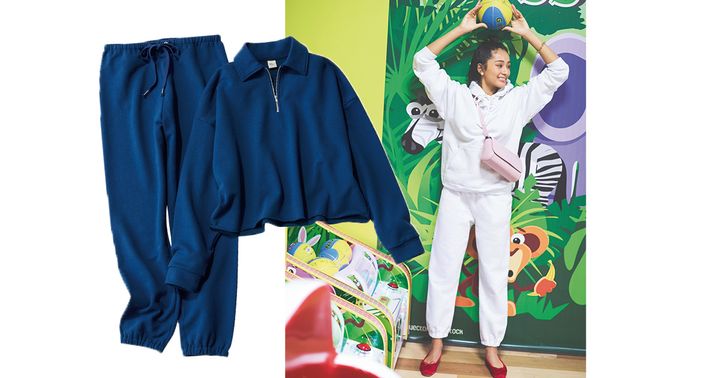 スウェットセットアップ,ロンハーマン,スウェットコーデ,セットアップコーデ,オールドイングランド,木佐貫まや