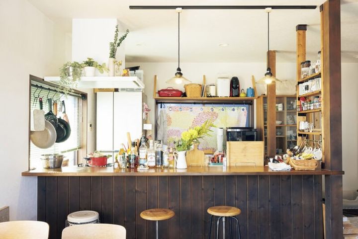 対面式のアイランドキッチン カウンターも併設