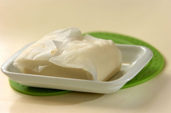 豆腐の麻婆あんかけの下準備1