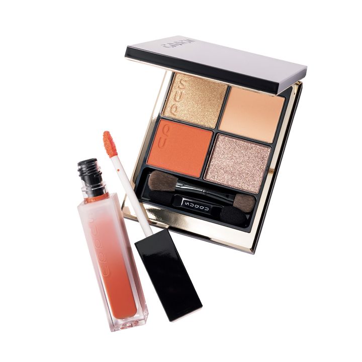 スック 左：SUQQU トリートメントラッピング リップ 108,右：SUQQU シグニチャーカラー アイズ 139