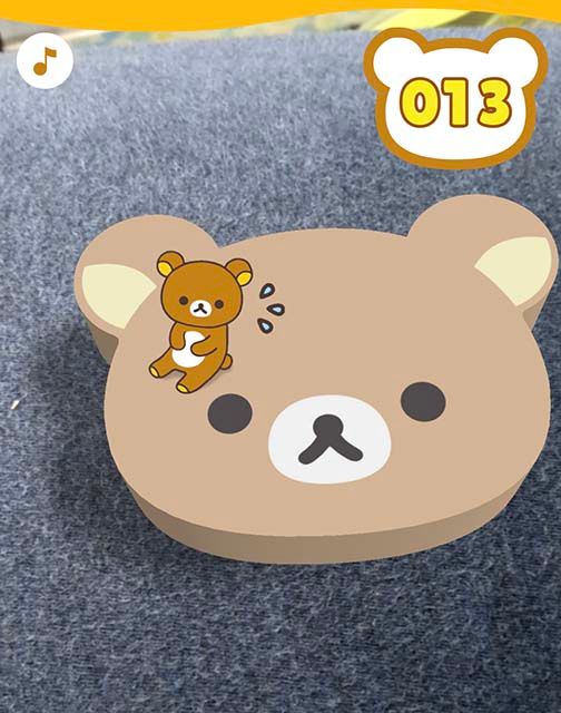 オリジナルのミニゲーム「リラックマのゆらゆらバランスゲーム」