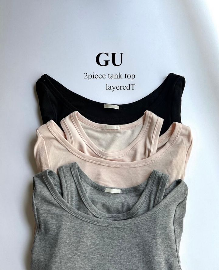ジーユー_2ピースタンクトップレイヤードT_1