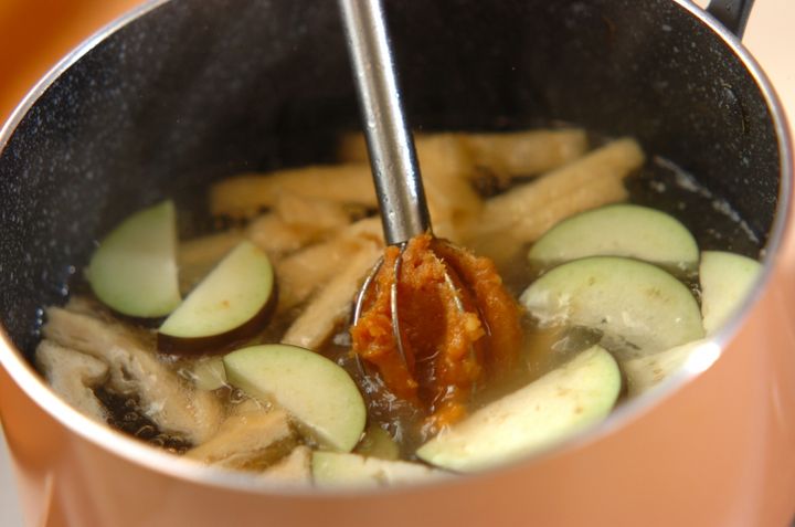 ナスのおみそ汁の作り方2