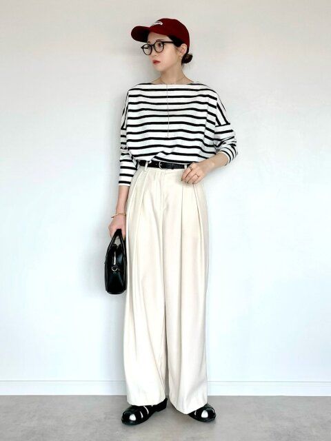 春夏のボーダートップスコーデ