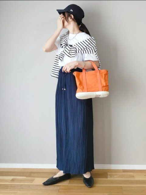 春夏のボーダートップスコーデ