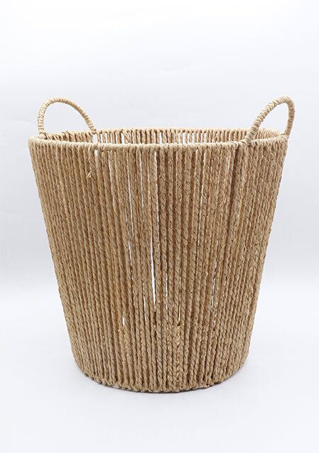 ダイソーの手編みFSCペーパー収納（ラウンド、30cm×30cm×28cm）