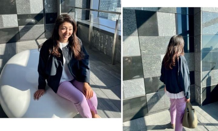 アンフィーロのブルゾン 角藤千種さんのコーデ