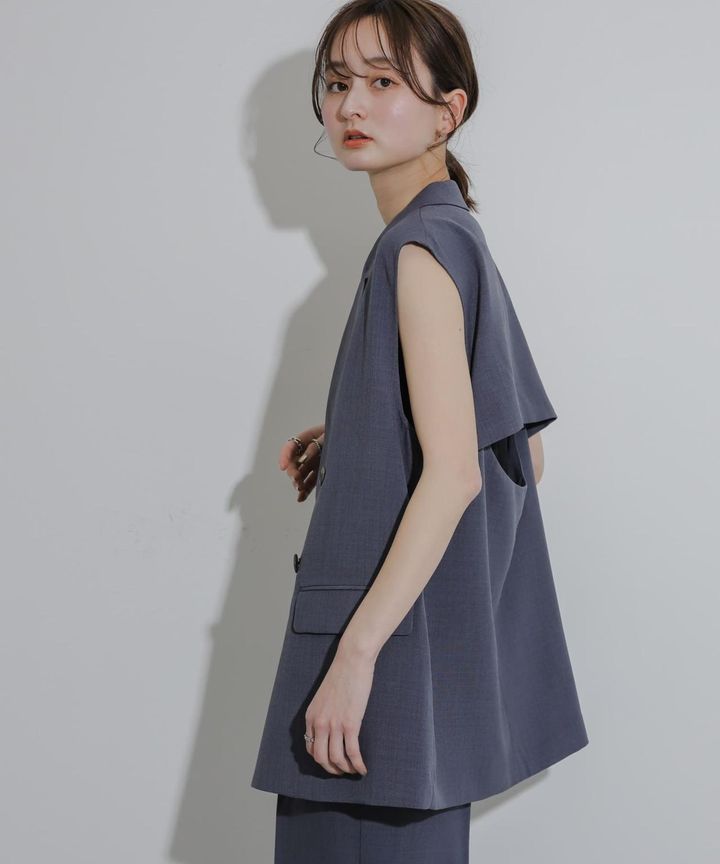 画像: 【センスオブプレイス バイ アーバンリサーチ】「リネンライクバックデザインジレ」（NAVY、GREIGE、BLACK、BROWN）各￥8,250（税込）※BROWNはWEB限定カラー