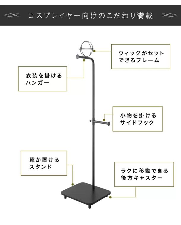 コスプレイヤー向けのこだわり満載