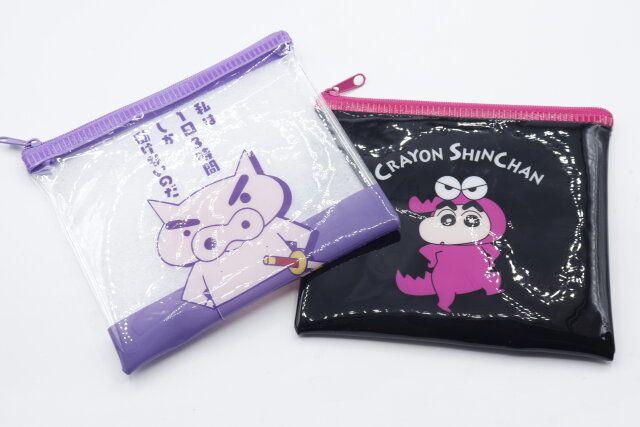 ダイソーの可愛いミニフラットポーチ C/S ぶりぶりざえもんとミニフラットポーチ C/S シンプル