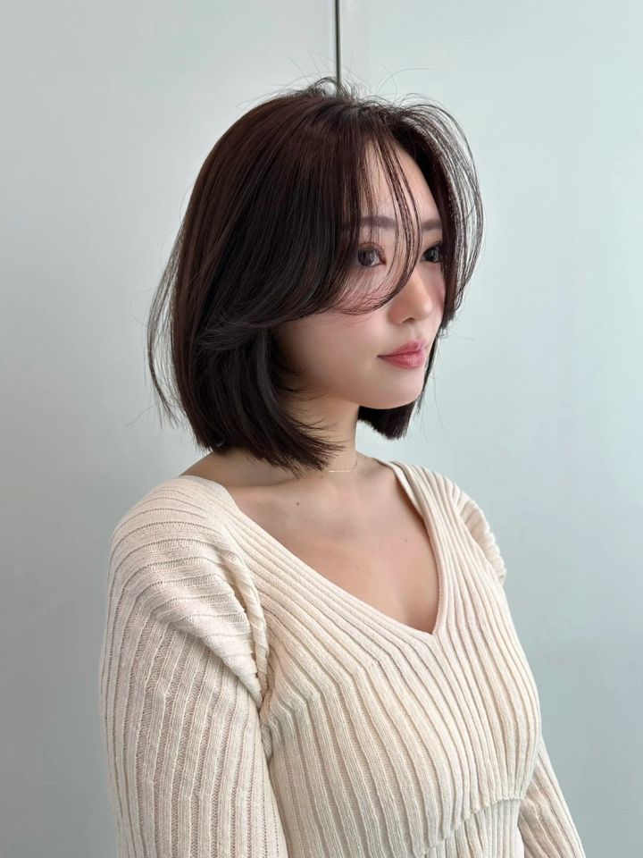 ボブ ヘア 髪型 ヘアスタイル 大人 前髪あり