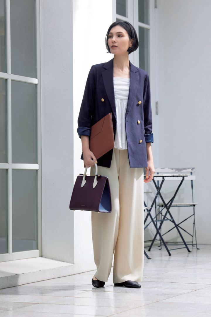 ジャケット ネイビージャケット パンツコーデ