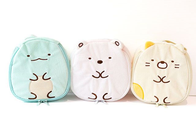 すみっコぐらし とかげ しろくま ねこ ぬいぐるみポーチ