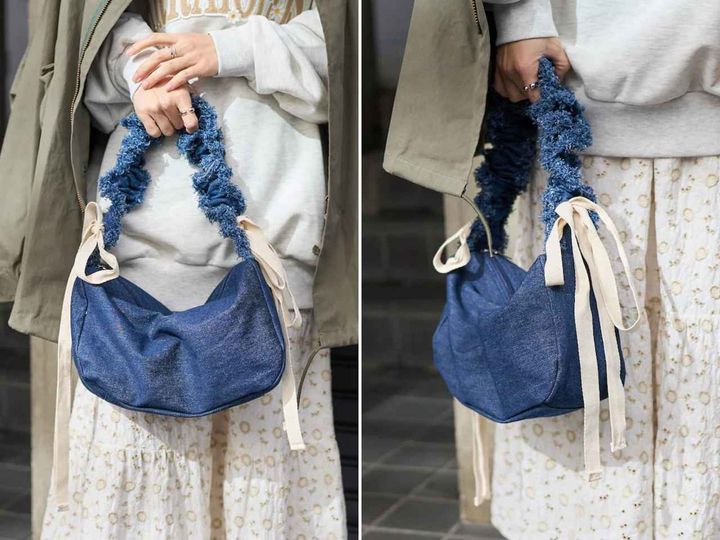 画像: 「デニム フリルギャザーリボン バッグ」[縦20.5×横30×マチ9.5cm] ￥5,995 出典：フリークス ストア