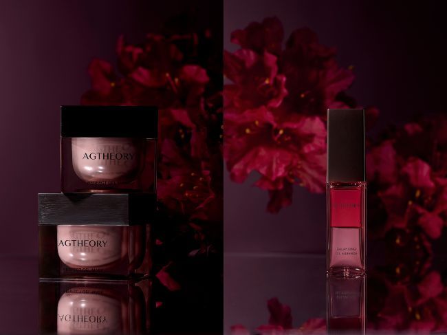 左：『エイジーセオリー パーフェクトジェルマスク』・右：『エイジーセオリー バランシングオイルエッセンス』