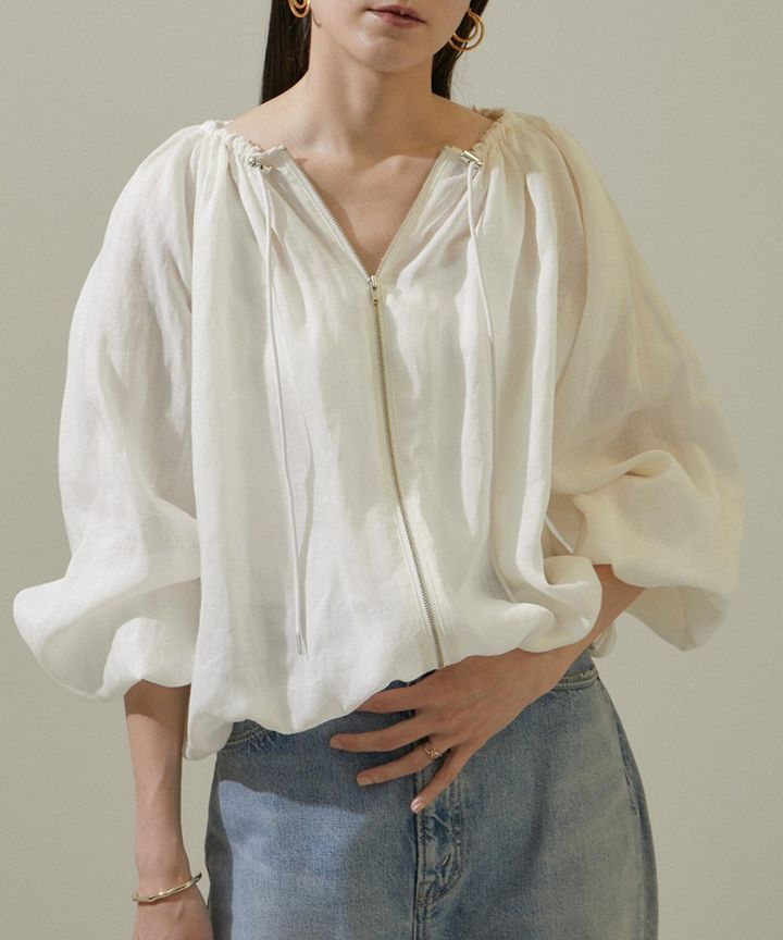 画像2: シアーリネンギャザーブルゾン¥20,900（税込）／サロン アダム エ ロペ 出典：サロン アダム エ ロペ