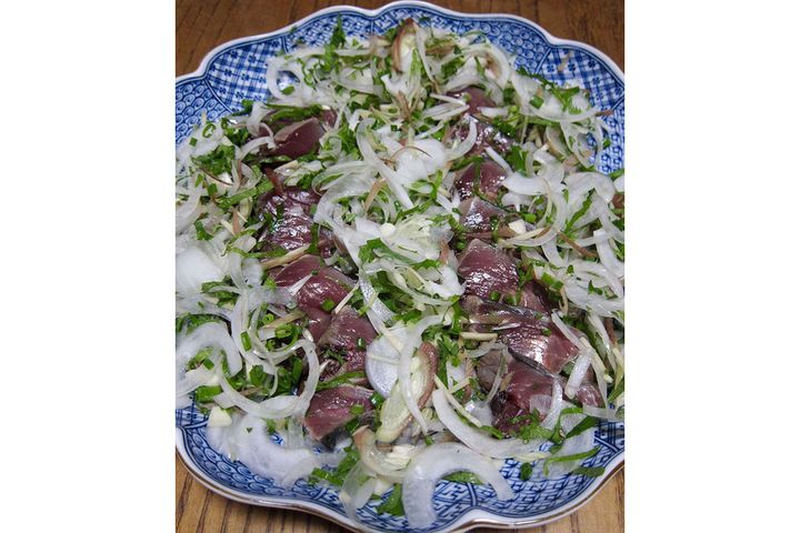 ▲筆者宅では、辛味が少ない旬の新たまねぎも薬味に加えます！お試しあれ。