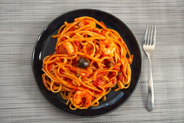 Barilla リングイネ アッラ プッタネスカ エ ガンベリ