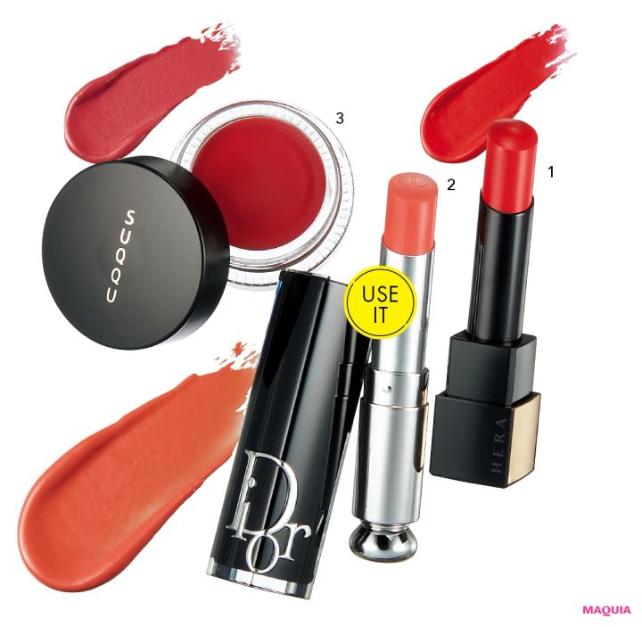 大ぶりアクセサリーには高発色リップで応戦を！ 夏の主役小物×メイクのベストアンサー_5