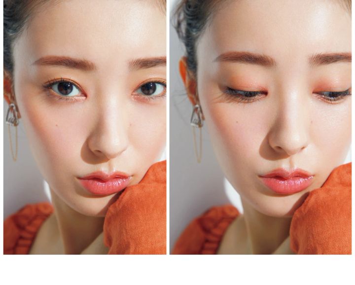 3.中央ハイライト×幅広チークで作る「求心ツヤ盛り」小顔メイク_「余白レス」小顔メイクのポイント、やり方