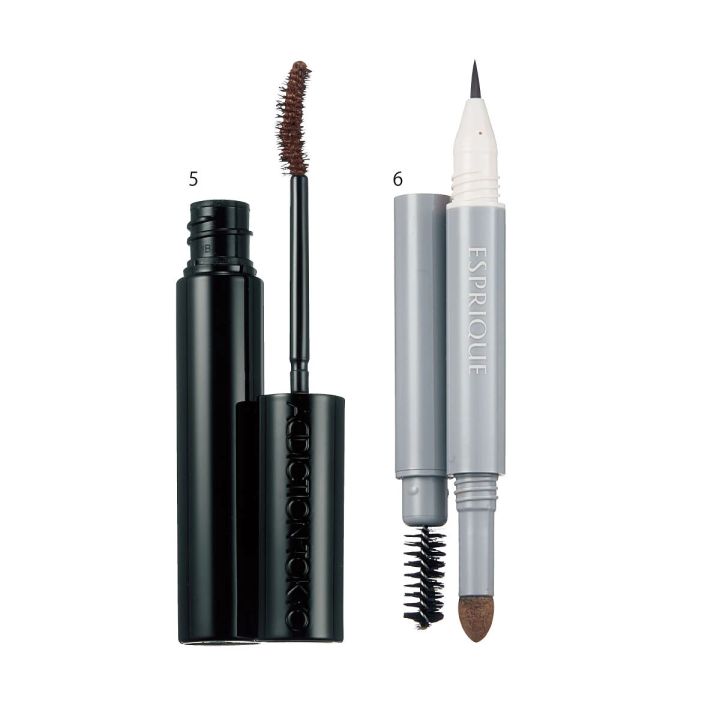 「キツネタイプ」の小顔メイクに使用したコスメ_ザ マスカラ インテンス ラッシュ 002￥4180／アディクション ビューティ_エスプリーク W アイブロウ スタイラー （リキッド＆パウダー） BR300￥2860（編集部調べ）／コーセー