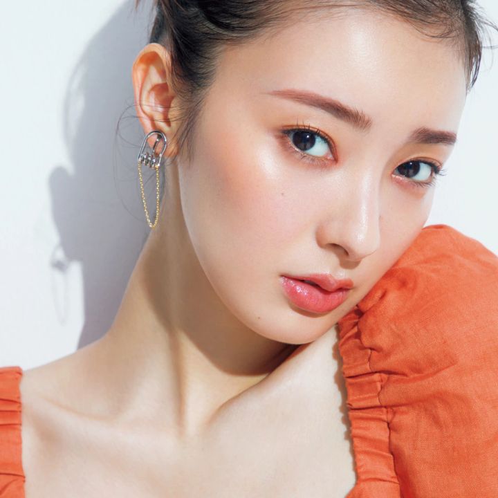 3.中央ハイライト×幅広チークで作る「求心ツヤ盛り」小顔メイク