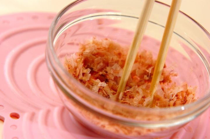 おかか入り巻き卵の下準備2