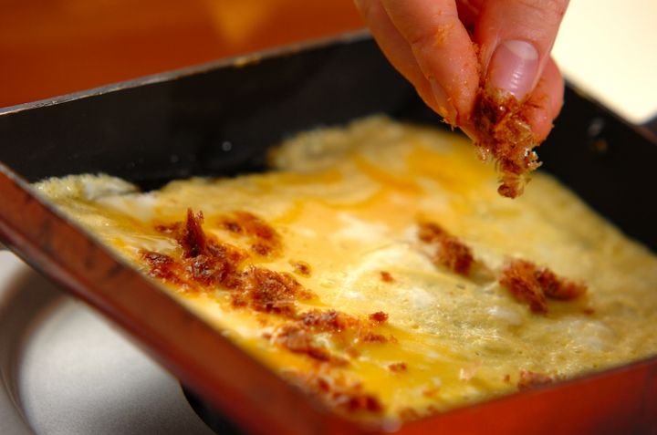 おかか入り巻き卵の作り方2