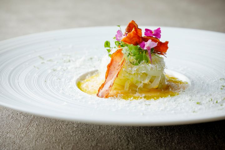 「アオリイカ カルボナーラ」