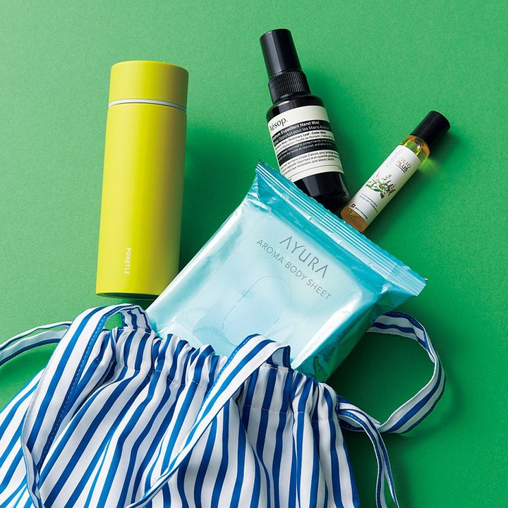 リフレッシュアイテム,AYURA,アロマボディシート,nahrin,ハーブオイル33+7ロールオン,イソップ,ハンドミスト,水筒,ポケトル