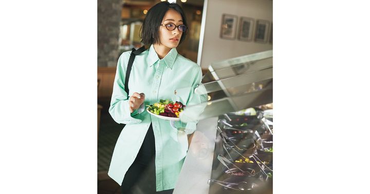 ラルフローレン,シャツ,メンズシャツ,シャツコーデ,メガネコーデ,木佐貫まや